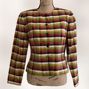 Like New Maggie L 100% Silk Open Front Cropped Jacket/Blazer Sz 6